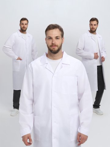 Халат мужской Классика (тк.ТиСи), белый