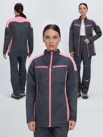 Куртка женская ProfLineSpecialist (тк.Смесовая,240), серый/розовый