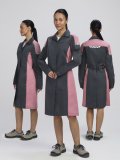 Халат женский ProfLineSpecialist (тк.Смесовая,240), серый/розовый